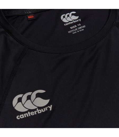 Womens/ladies Super Light Short-sleeved T-shirt Black Gunmetal Grey Canterbury