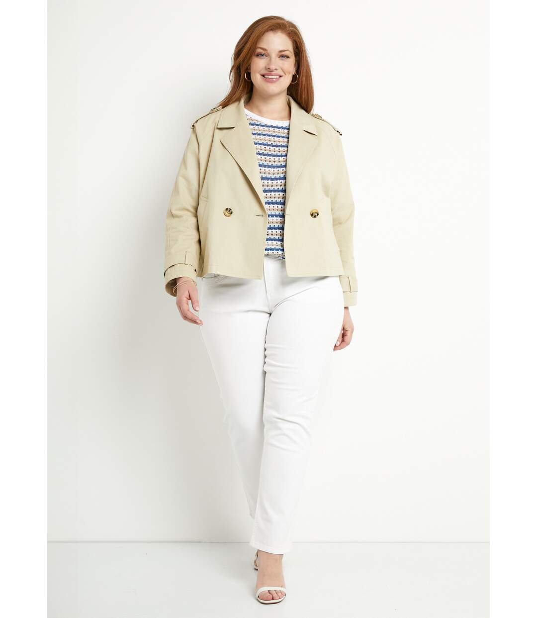 Trench court double boutonnage coton doublé-3