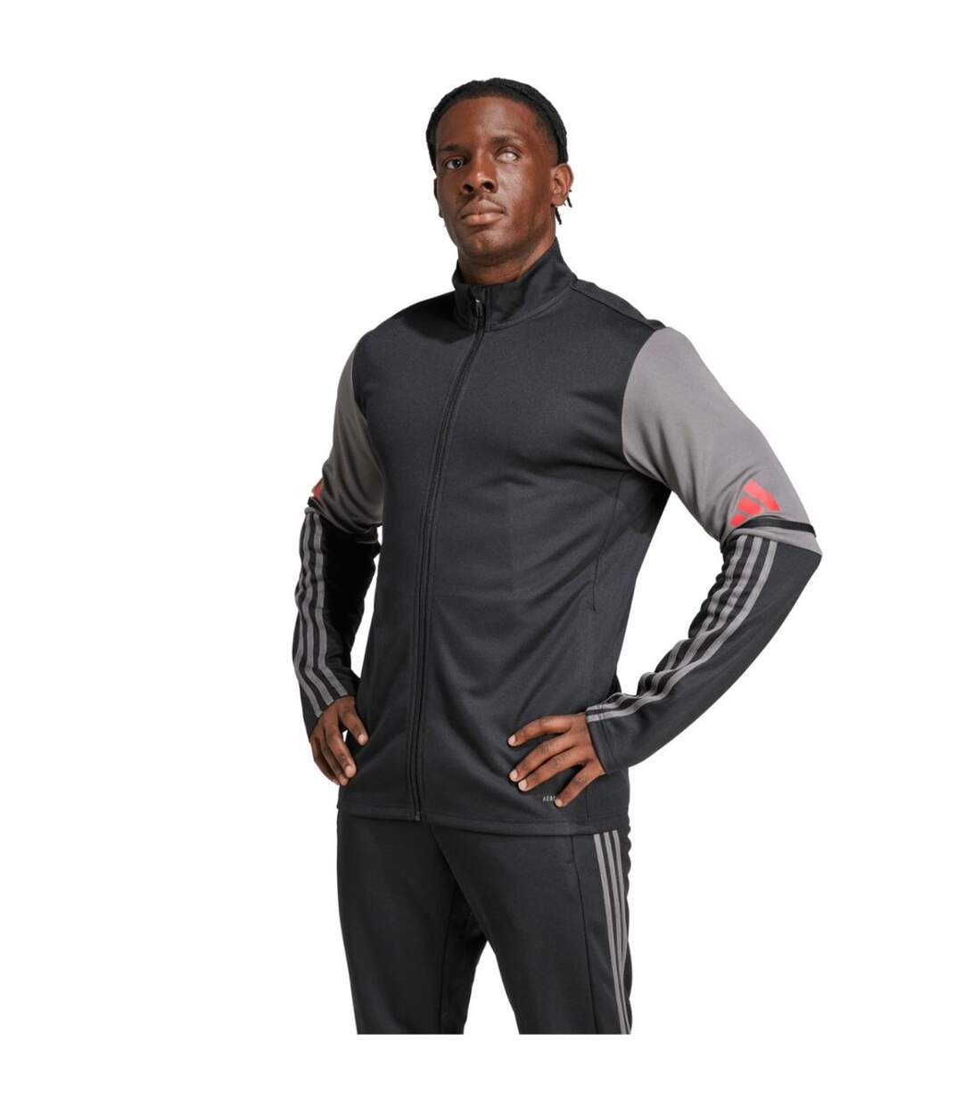 Veste Entraînement Squadra Homme Noir Gris Argenté Adidas-1