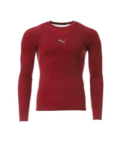 T-shirt Manches Longues Rouge Homme Puma Exo - M