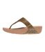 Womens/ladies Lulu Glitterball Toe Post Wedge Sandals Gold Fit Flop-2