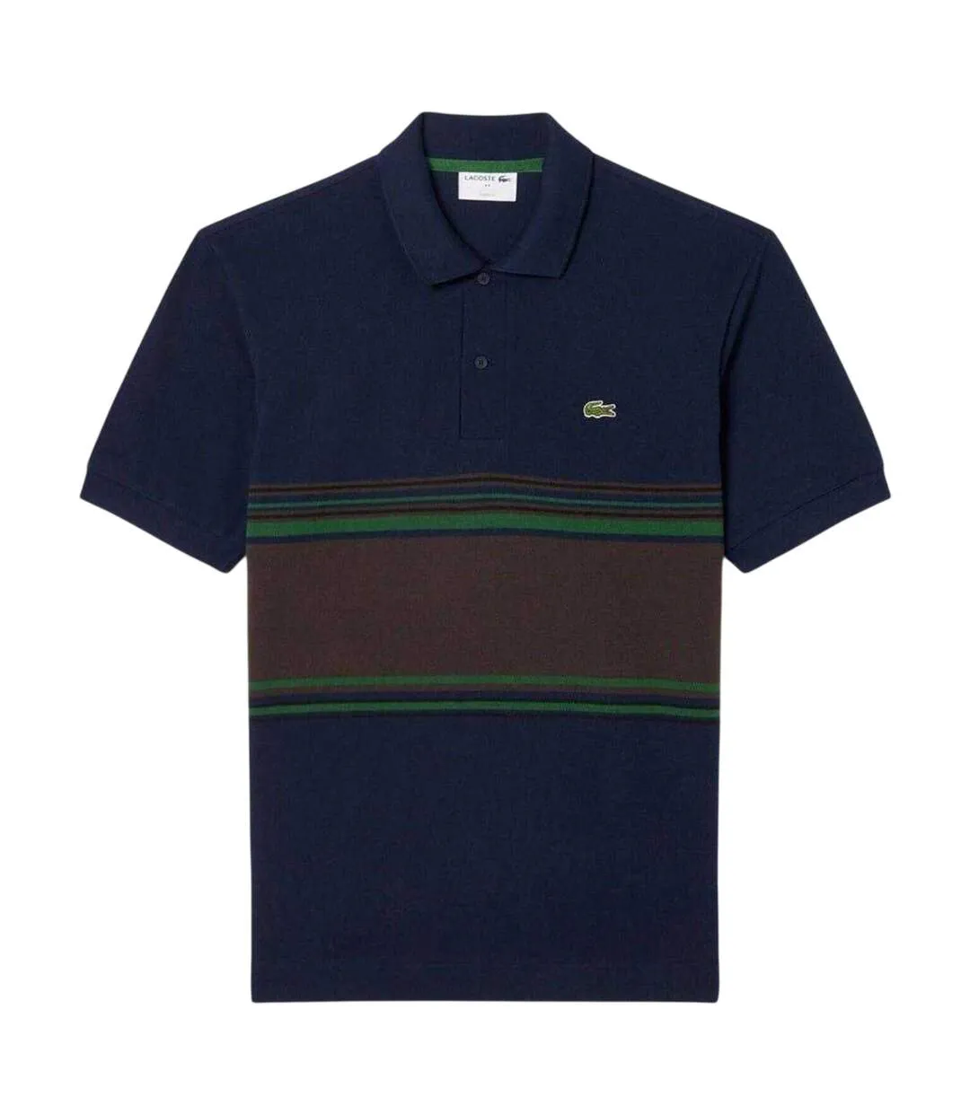 Mens Logo Short-sleeved Polo Shirt Navy Blue Lacoste-2