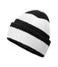 Colour Block Beanie Black Soft White Beechfield-2