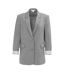 Womens/ladies Turned Up Cuff Blazer Light Grey Miso-1