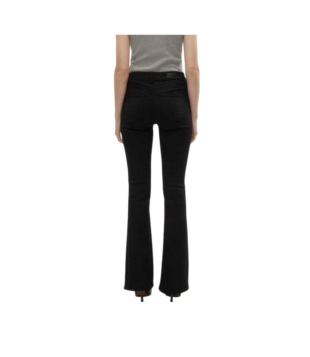 Womens/ladies Li140 Denim Flared Jeans Black Vero Moda-2