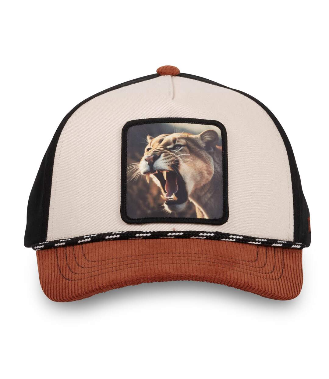 Casquette trucker bi-matière semi curved avec écusson animal Cheetah Hatfield-1