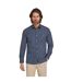 Mens geometric long-sleeve shirt marine Raging Bull