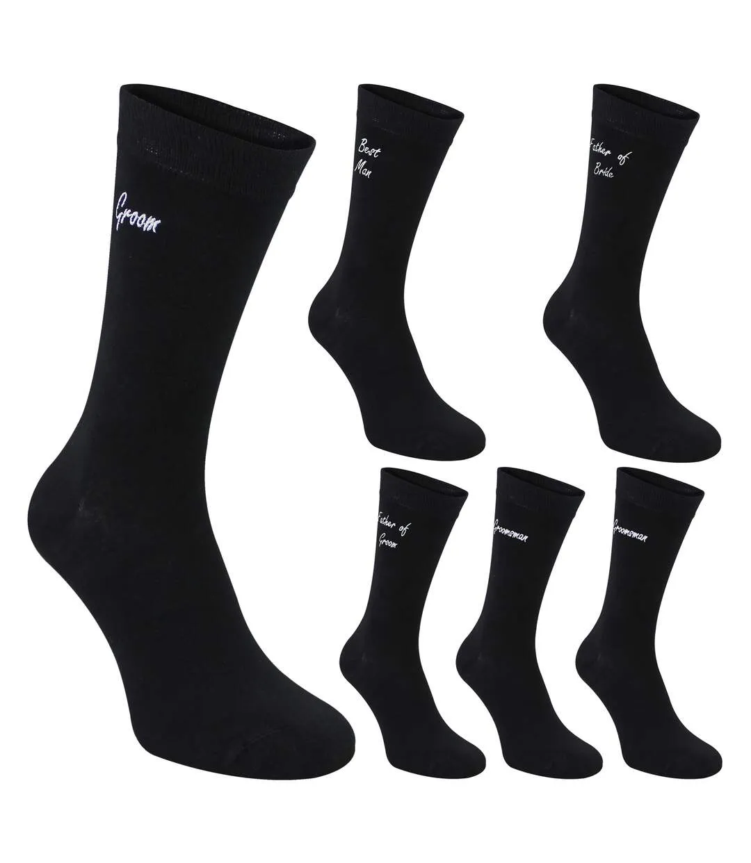 6 Pairs Mens Wedding Socks in Black and Navy with a Giftbox-3
