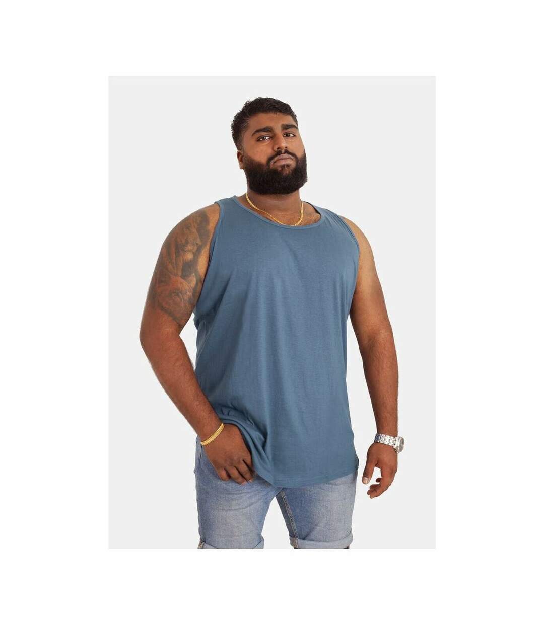 Duke Mens Fabio-2 Kingsize Muscle Tank Top (Teal)