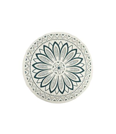 Tapis Rond Imprimé Mandala 90cm Blanc