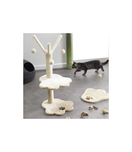 Arbre à Chat avec Jouets 1 Plateforme 82cm Ecru