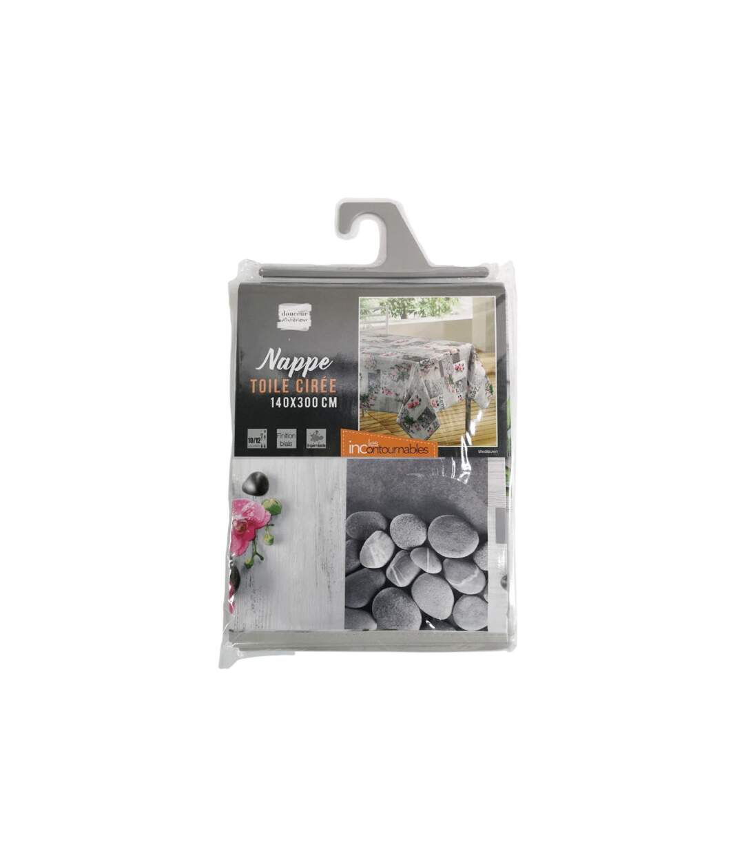 Nappe Toile Cirée Meditazen 140x300cm Gris-2