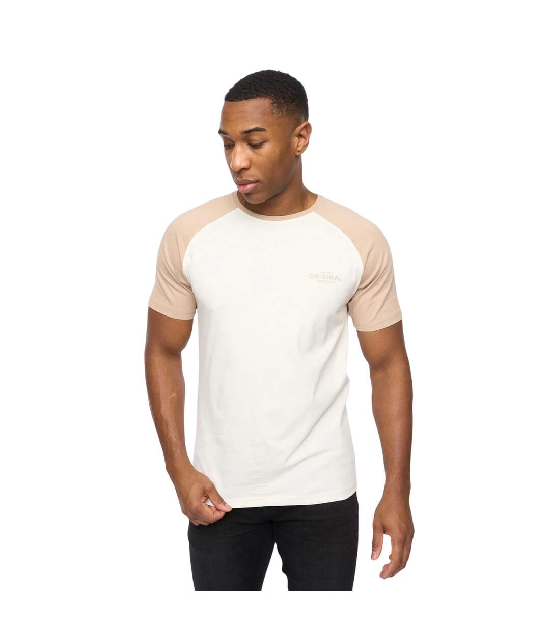 Mens meza t-shirt off white/stone Crosshatch-1