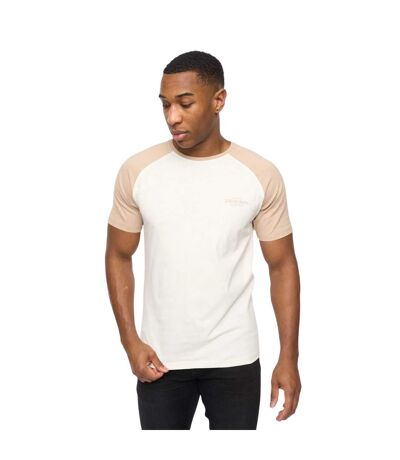 Mens meza t-shirt off white/stone Crosshatch
