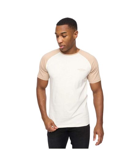 Mens meza t-shirt off white/stone Crosshatch