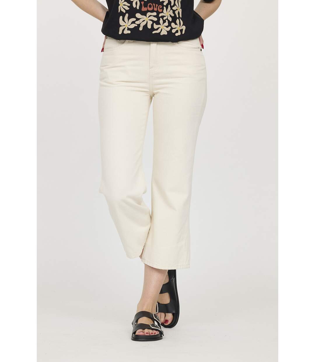 Pantalon coton bootcut JEMMA-2