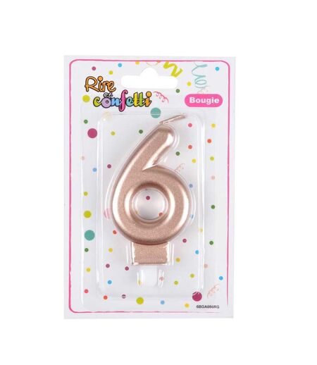 Bougie d'Anniversaire Chiffre 6 7cm Rose Gold