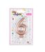 Bougie d'Anniversaire Chiffre 6 7cm Rose Gold-2