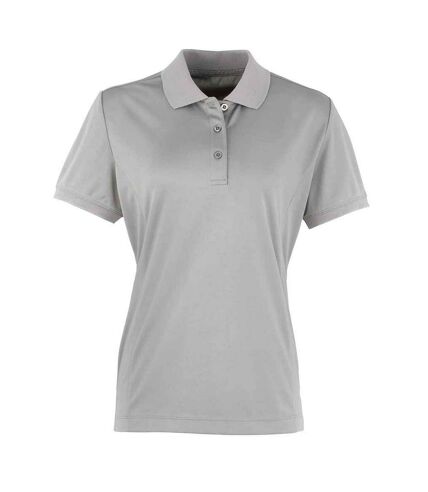 Polo coolchecker femme argenté Premier