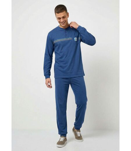 Pyjama col tunisien jersey coton bas resserrés