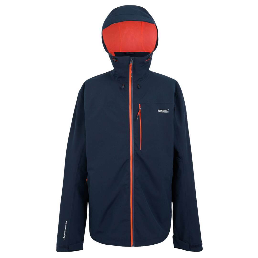 Veste imperméable birchdale homme bleu marine / orange sanguine Regatta-1