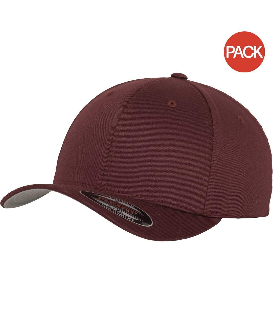 Lot de 2  casquettes de baseball homme bordeaux Yupoong