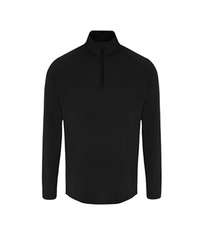 Mens Long Sleeve Performance Quarter Zip Top Black TriDri