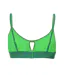 Womens/ladies Peek A Boo Stripe Bikini Top Green Puma-2