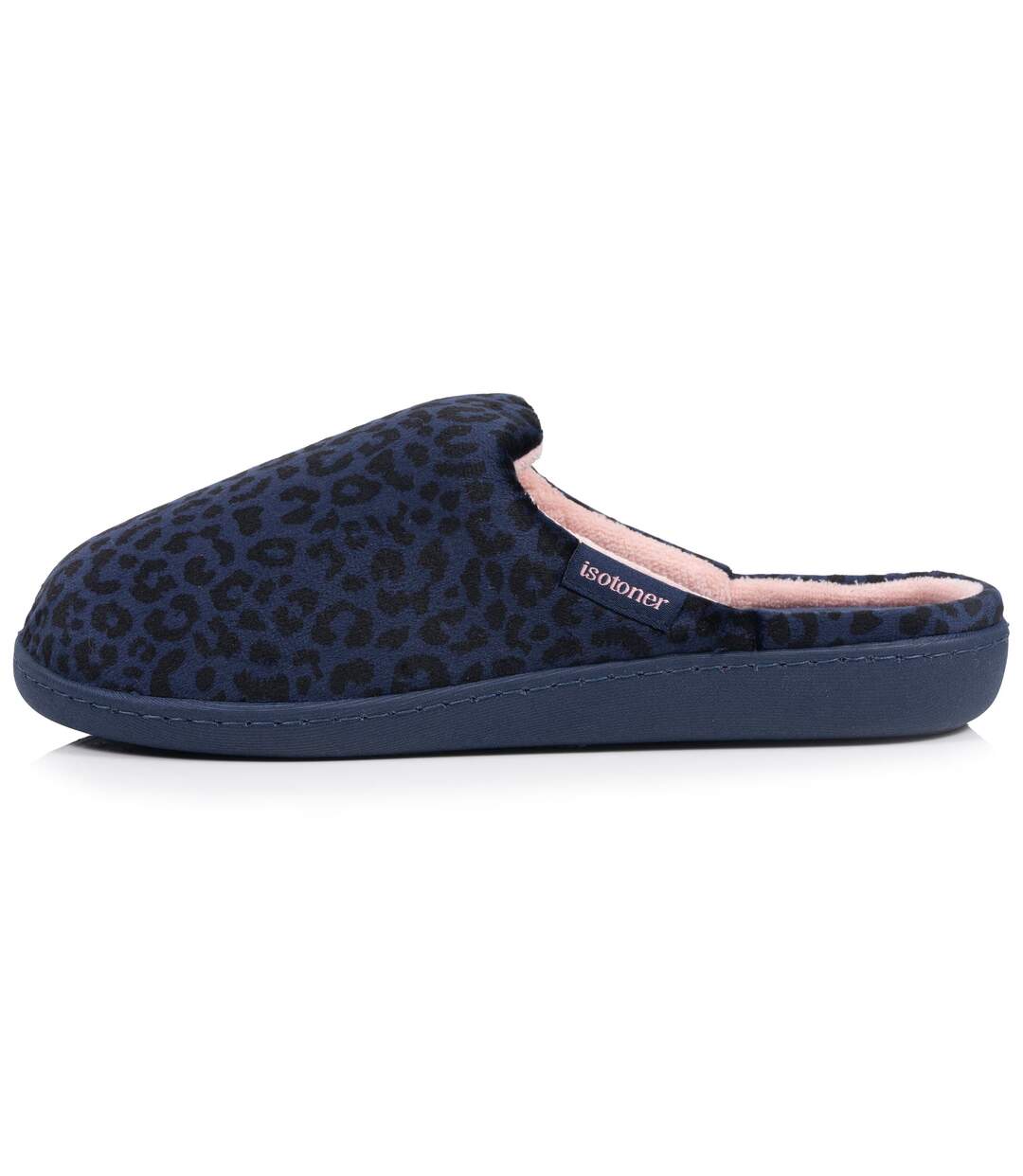 Isotoner Chaussons Mules femme microvelours semelle ergonomique, mousse à mémoire forme-4