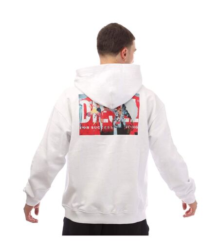 Sweat À Capuche Style Imprimé Au Dos S-boxt-hood-n8 Homme Blanc Diesel