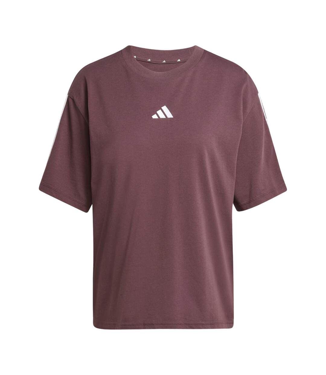 T-shirt Motif/style 3 Rayures Essentials Femme Rubis Adidas-2