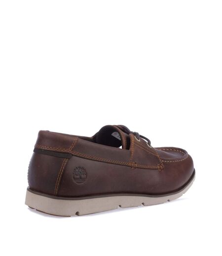 Mens Grafton Bay Leather Boat Shoes Orange Timberland