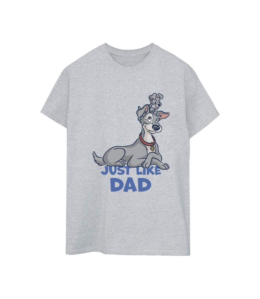 Disney Womens/Ladies Lady And The Tramp Just Like Dad Cotton Boyfriend T-Shirt (Gris sportif) - UTBI30762-1