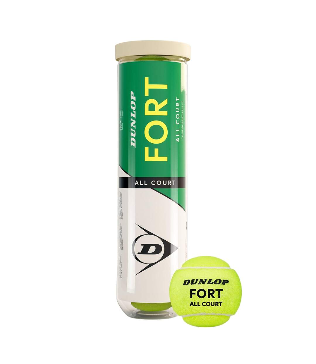 Pack Of 4  Fort All Court Tennis Balls  One Size Yellow Dunlop-3