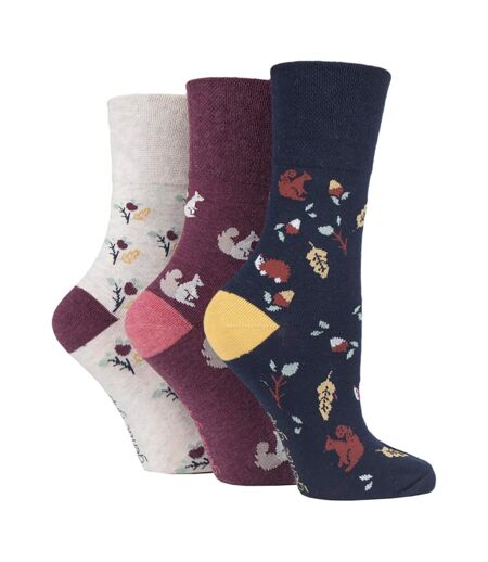 6 Pairs Ladies Non Elastic Patterned Socks