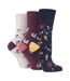 6 Pairs Ladies Non Elastic Patterned Socks-3