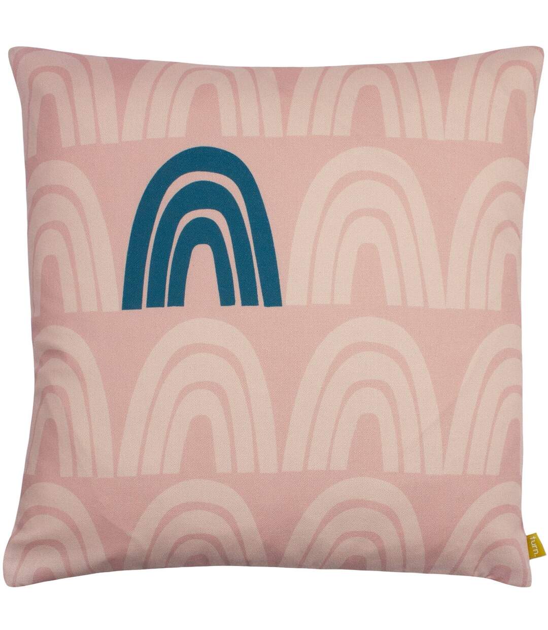 Be kind rainbow cushion cover 43mm x 43mm pale pink/teal Furn