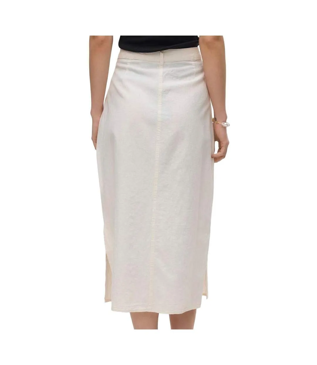 Jupe ecru femme vero moda luna pocket-2