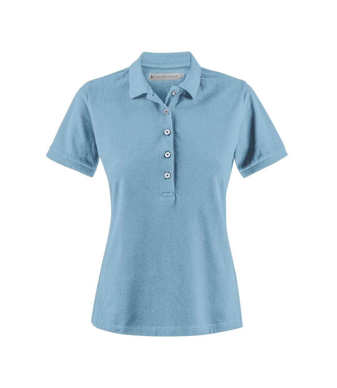 Womens/ladies Sunset Polo Shirt Light Turquoise James Harvest-2