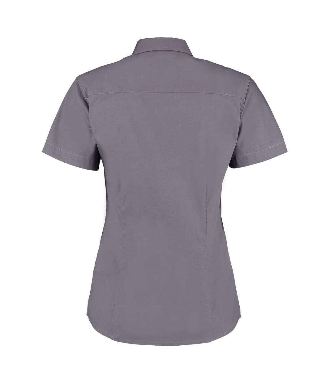 Womens/ladies Premium Oxford Tailored Short-sleeved Shirt Charcoal Kustom Kit-2