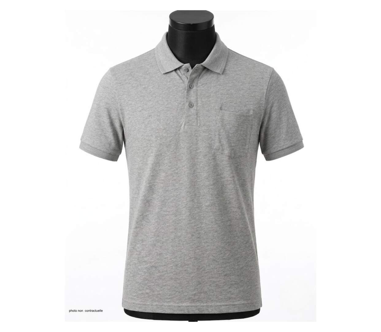 CHALLENGER REMY4 : Polo manches courtes en coton gris chiné pour un confort quotidien absolu-3