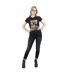 Disney T-shirt en coton à carreaux Fée Clochette Femme/Femme (Noir) - UTBI43860-4