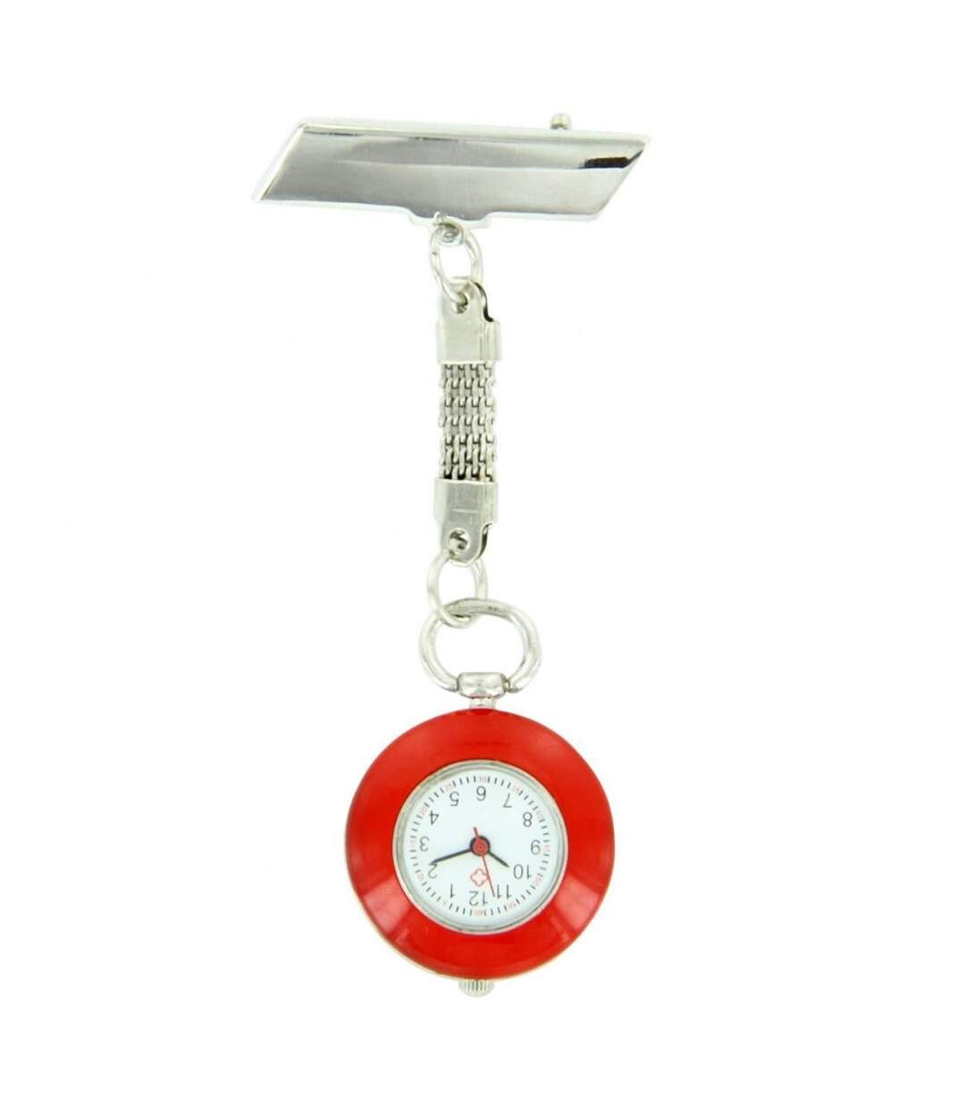 Montre Pour Infirmière Acier Ronde Rouge 94