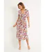 Robe longue plissée imprimée col V-1