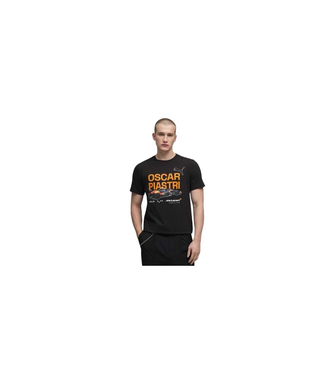 Unisex Adult Oscar Piastri Mclaren F1 T-shirt  Black Puma-1