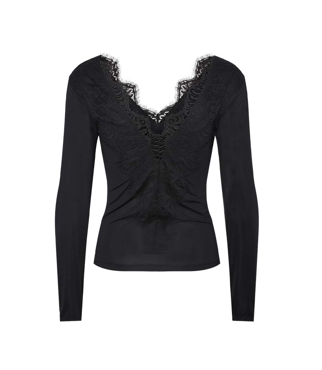 T-Shirt noir femme pieces pcilu-2