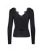 T-Shirt noir femme pieces pcilu-2