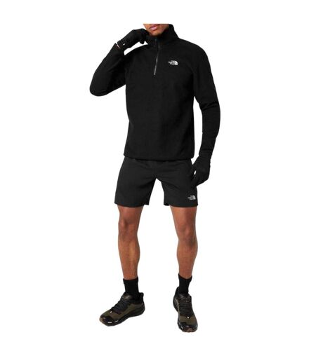 Mens Glacier Fleece Quarter Zip Sweatshirt Black The North Face