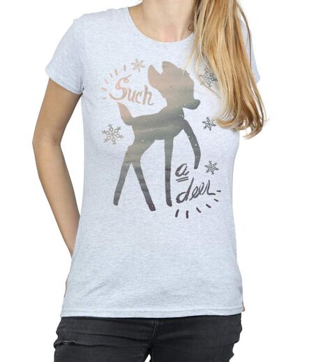 Disney - T-shirt BAMBI WINTER DEER - Femme (Gris chiné) - UTBI14809