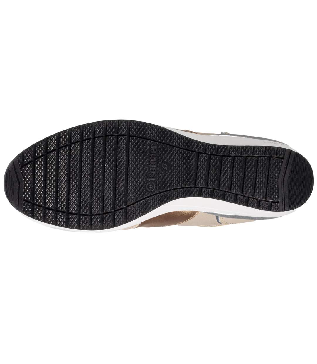 Isotoner Baskets femme ultra confortables et semelles à mémoire de forme, talon de 3 cm, faciles à enfiler grâce au zip